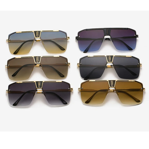 Gradient Square Sunglasses Men Women 2024 Trendy Vintage Brand Design Oversized Rimless Sun Glasses For Female Eyewear UV400 - LabelyStore