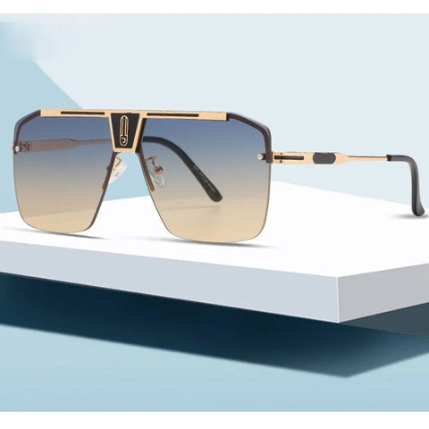 Gradient Square Sunglasses Men Women 2024 Trendy Vintage Brand Design Oversized Rimless Sun Glasses For Female Eyewear UV400 - LabelyStore